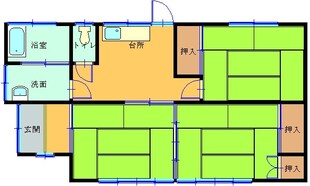 人吉戸建Aの物件間取画像